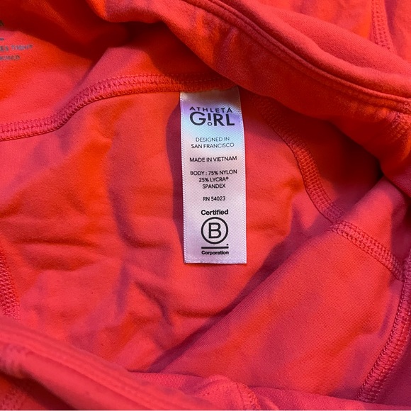 Athleta girl stash your treasures leggings fiery coral color size XL / 14 - Picture 6 of 9